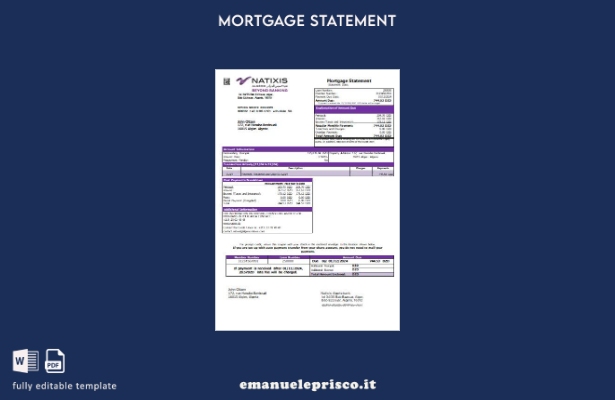 modello di estratto conto mutuo bancario Algeria Natixis Algerie stile verificat